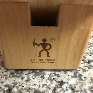 J. A. Henckels Knife Block 10 Slot Solid Wood Excellent Condition